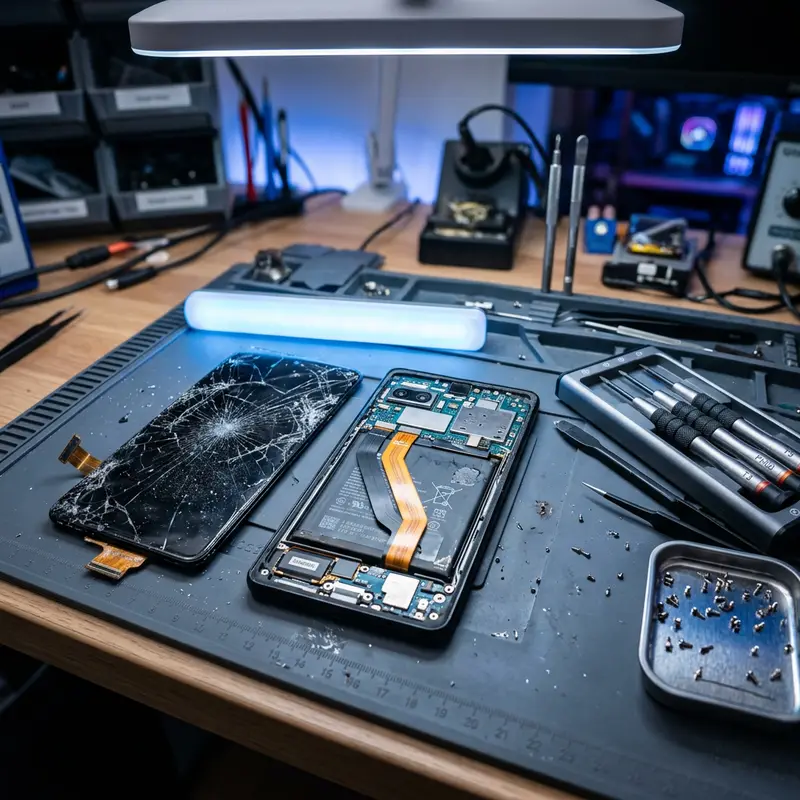 Sfeerbeeld: data recovery van een telefoon