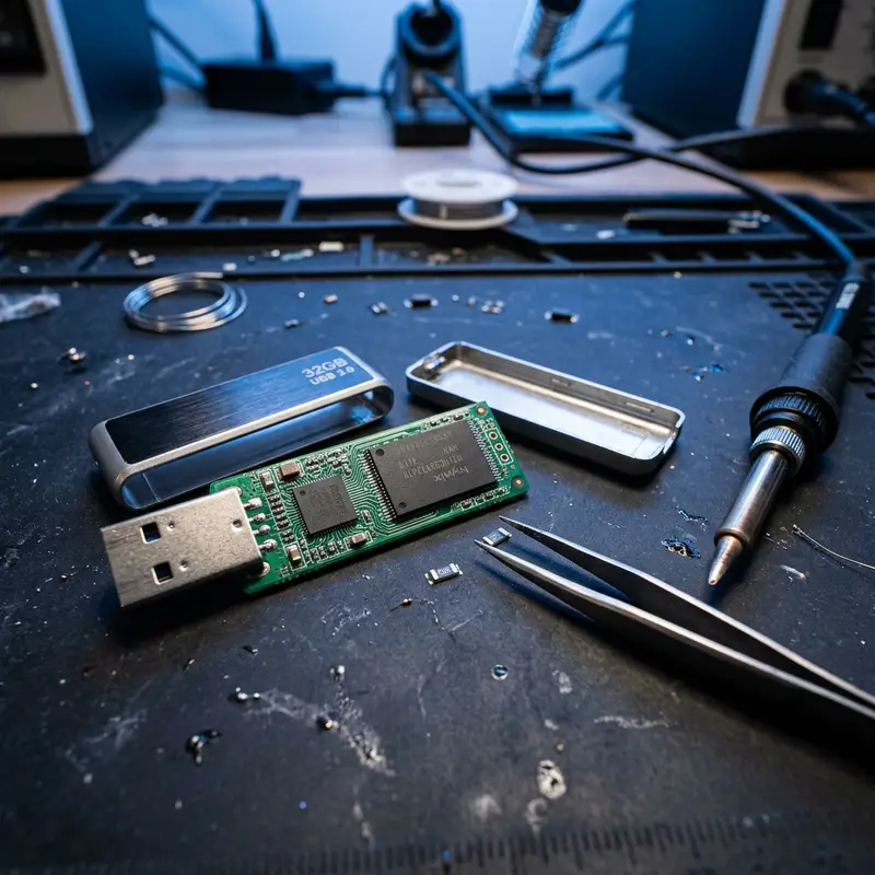Sfeerbeeld: data recovery van een USB-stick